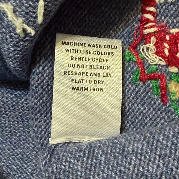 Appleseed’s Vintage Holiday Cardigan Size M Zip Up Embroidered Christmas Sweater - Picture 8 of 8